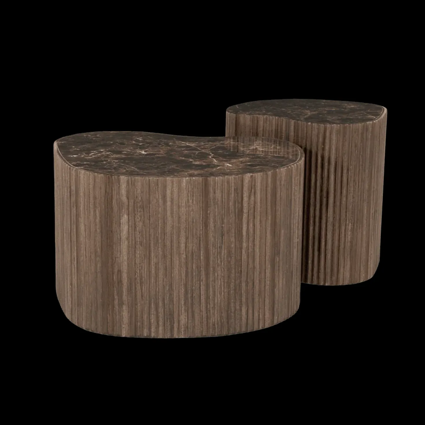 Nice Salontafel organisch Set van 2 Bruin