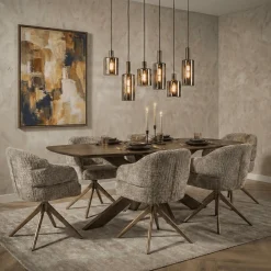 Nikki Eettafel deens ovaal Bruin Acaciahout bruin 200 cm