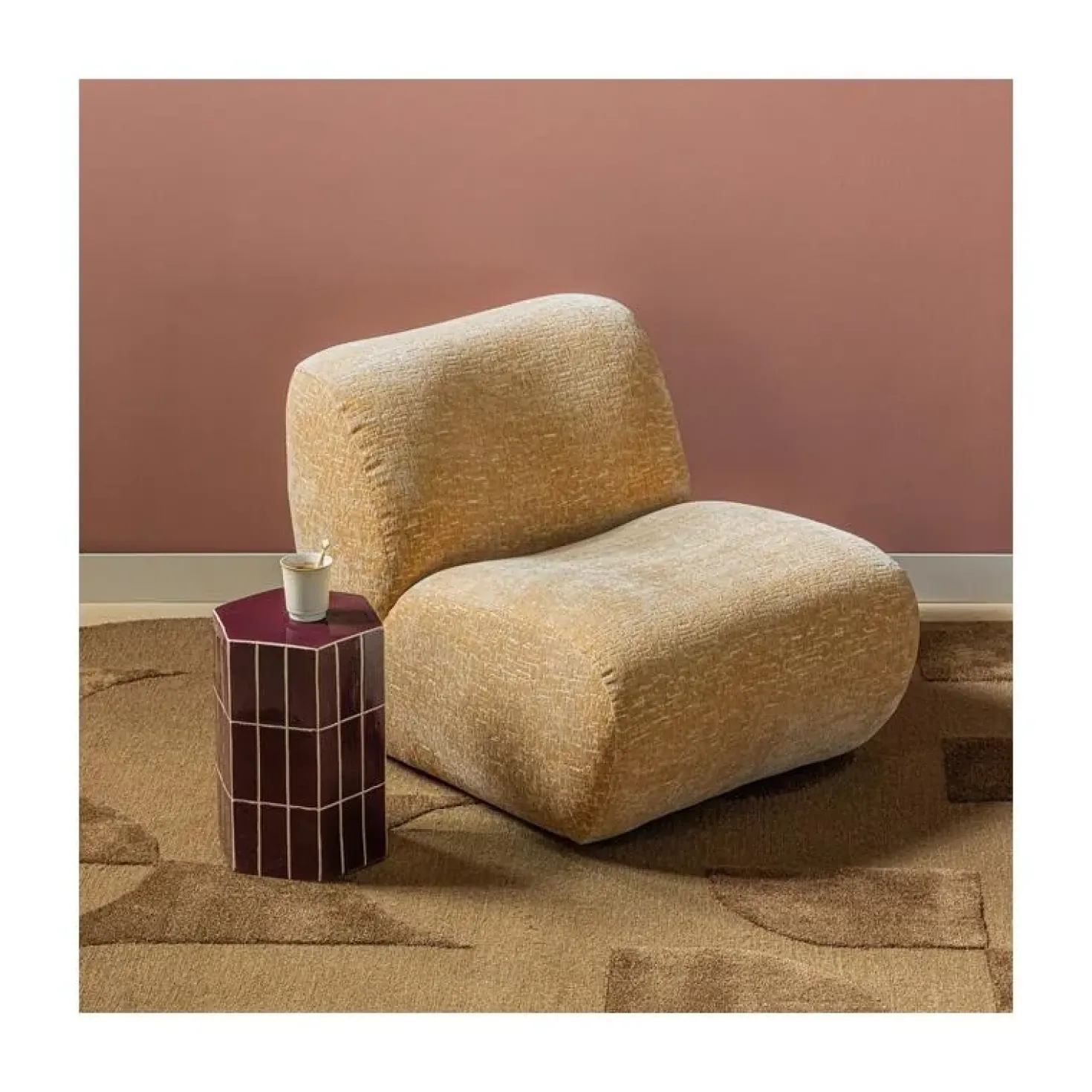 Nomu Fauteuil velvet Lichtgeel