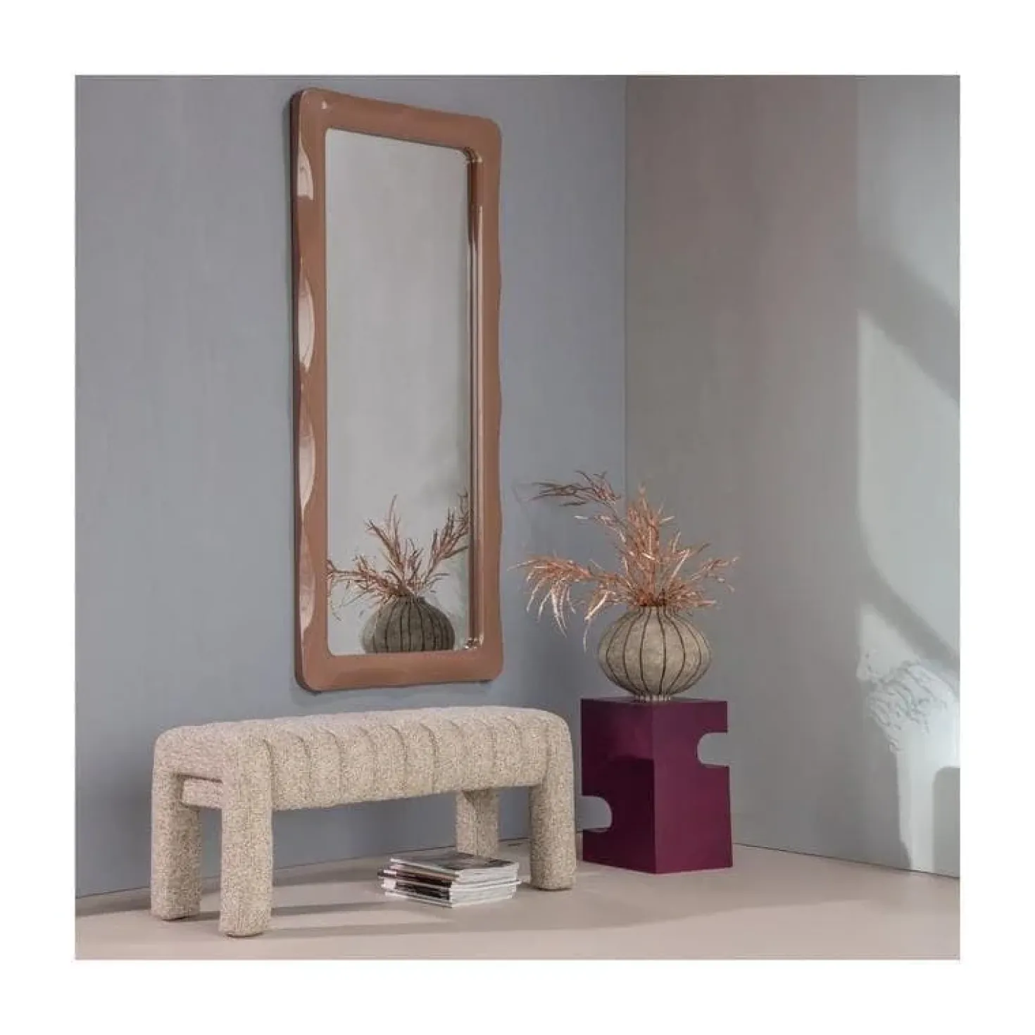 Norea Passpiegel Hoogglans Oudroze 180cm