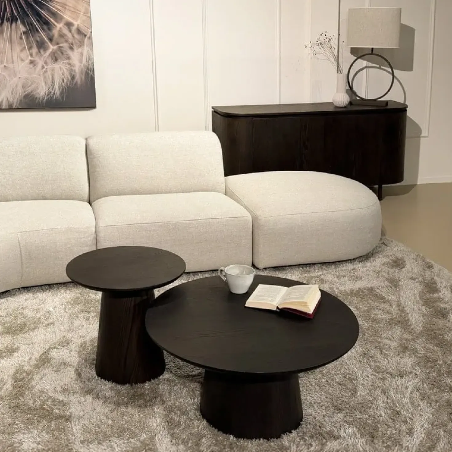 Novero Salontafel Espresso eiken 50cm rond