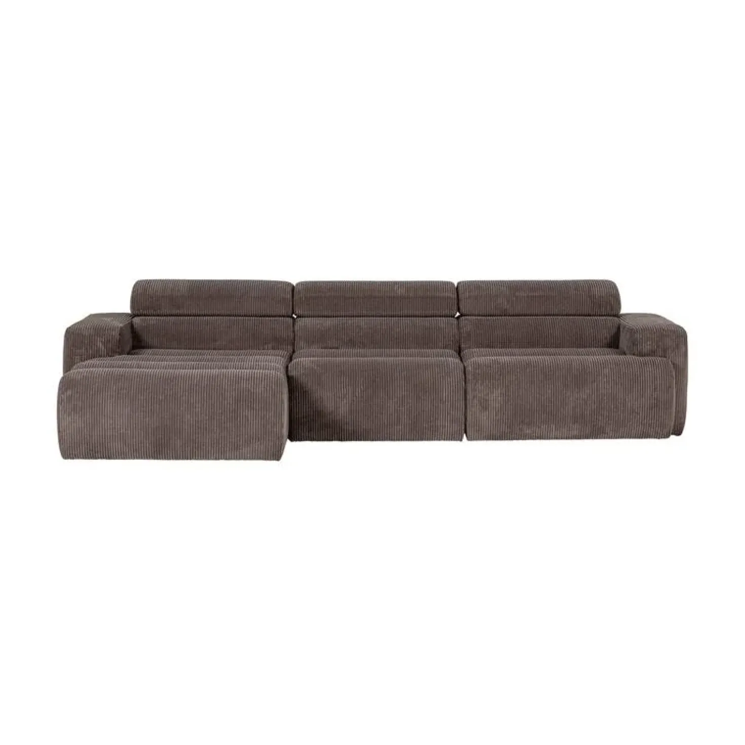 Novi Chaise Longue Bank Links Ribstof Grijsbruin