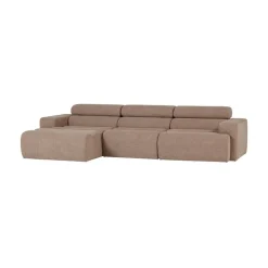 Novi Chaise Longue Bank Links Bouclé Taupe