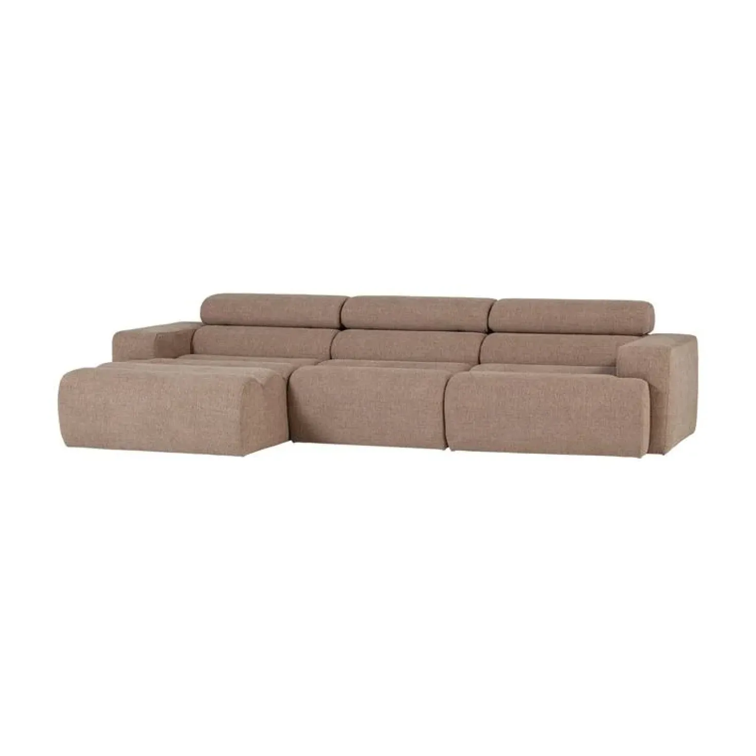 Novi Chaise Longue Bank Links Bouclé Taupe