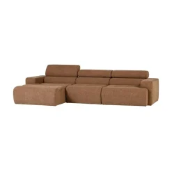 Novi Chaise Longue Bank Links Bouclé Karamelbruin