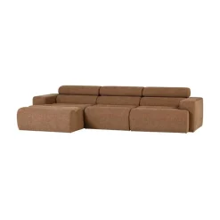 Novi Chaise Longue Bank Links Bouclé Karamelbruin