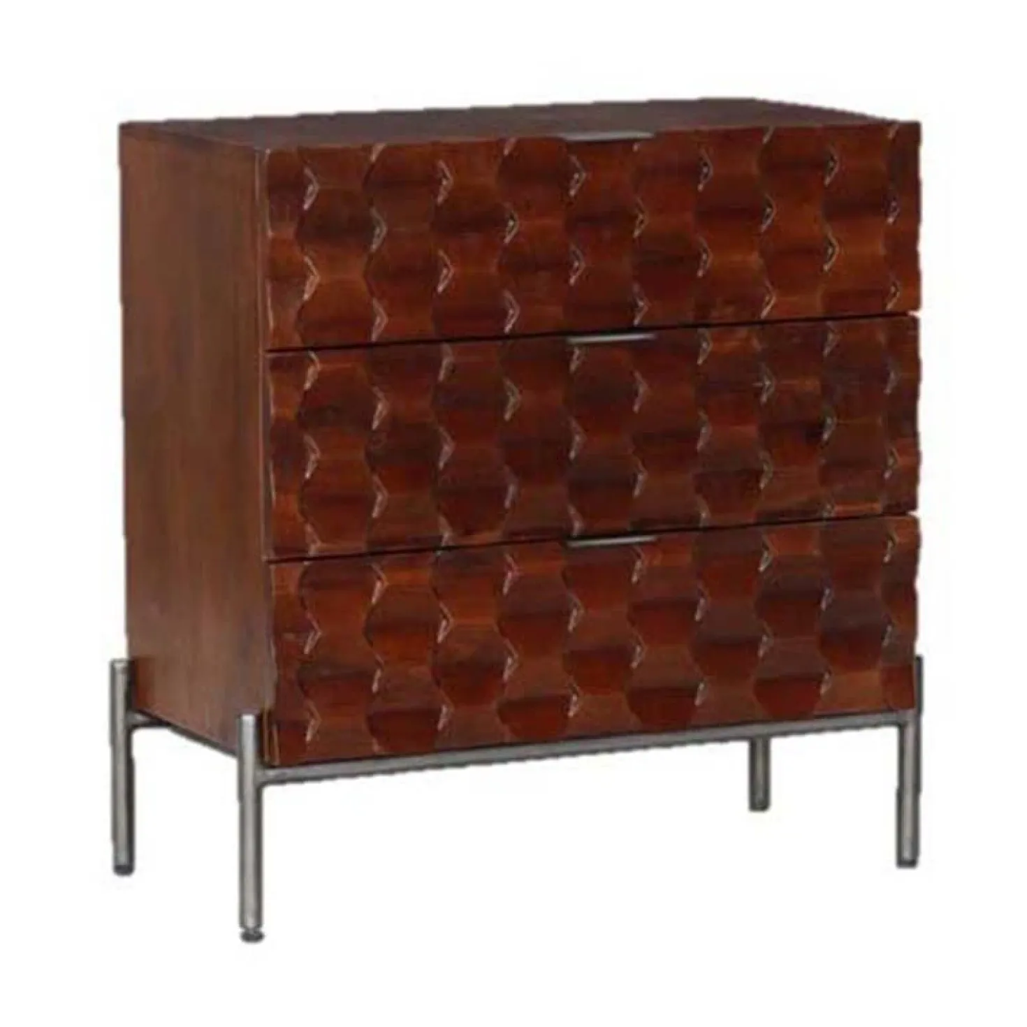Paola chest 3 drws. 75x40x80 Mango Wood & Iron