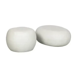 Pebble Bijzettafel Betonlook Wit 65cm