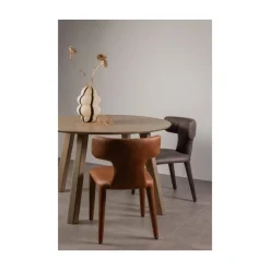 Permit Eetkamerstoel Leerlook Cognac