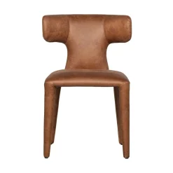 Permit Eetkamerstoel Leerlook Cognac