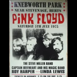 Pink Floyd Knebworth - metalen bord