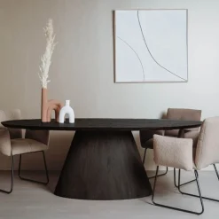 Premana Eetkamertafel ovaal Zwart 240 cm
