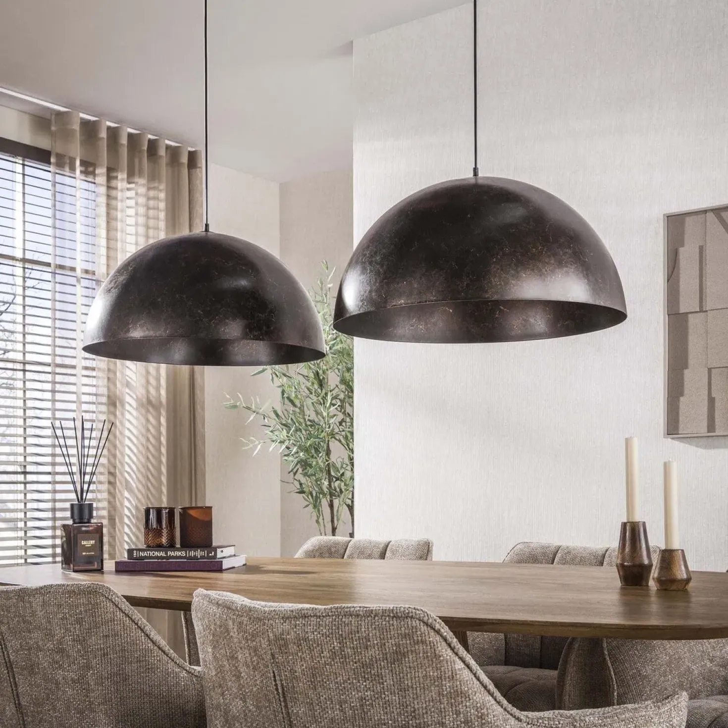 Raven 2-lichts Hanglamp Bruin
