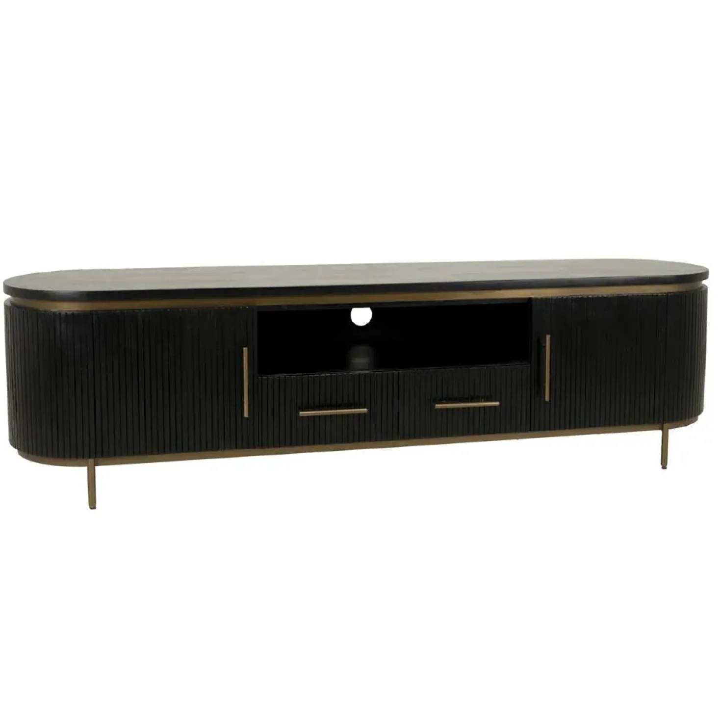 Rivello Tv meubel zwart 200 cm