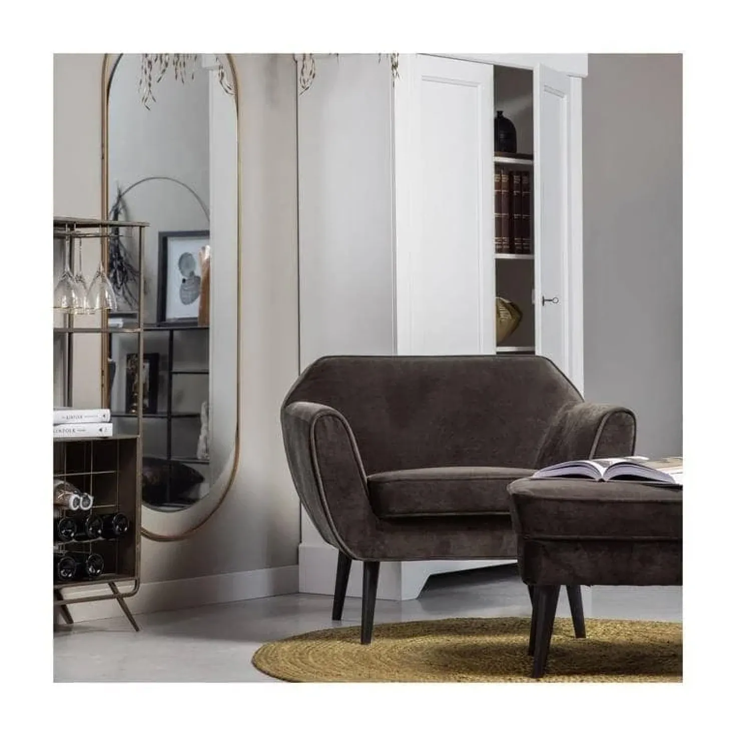 Rocco Fauteuil Velvet Warmgroen 92cm