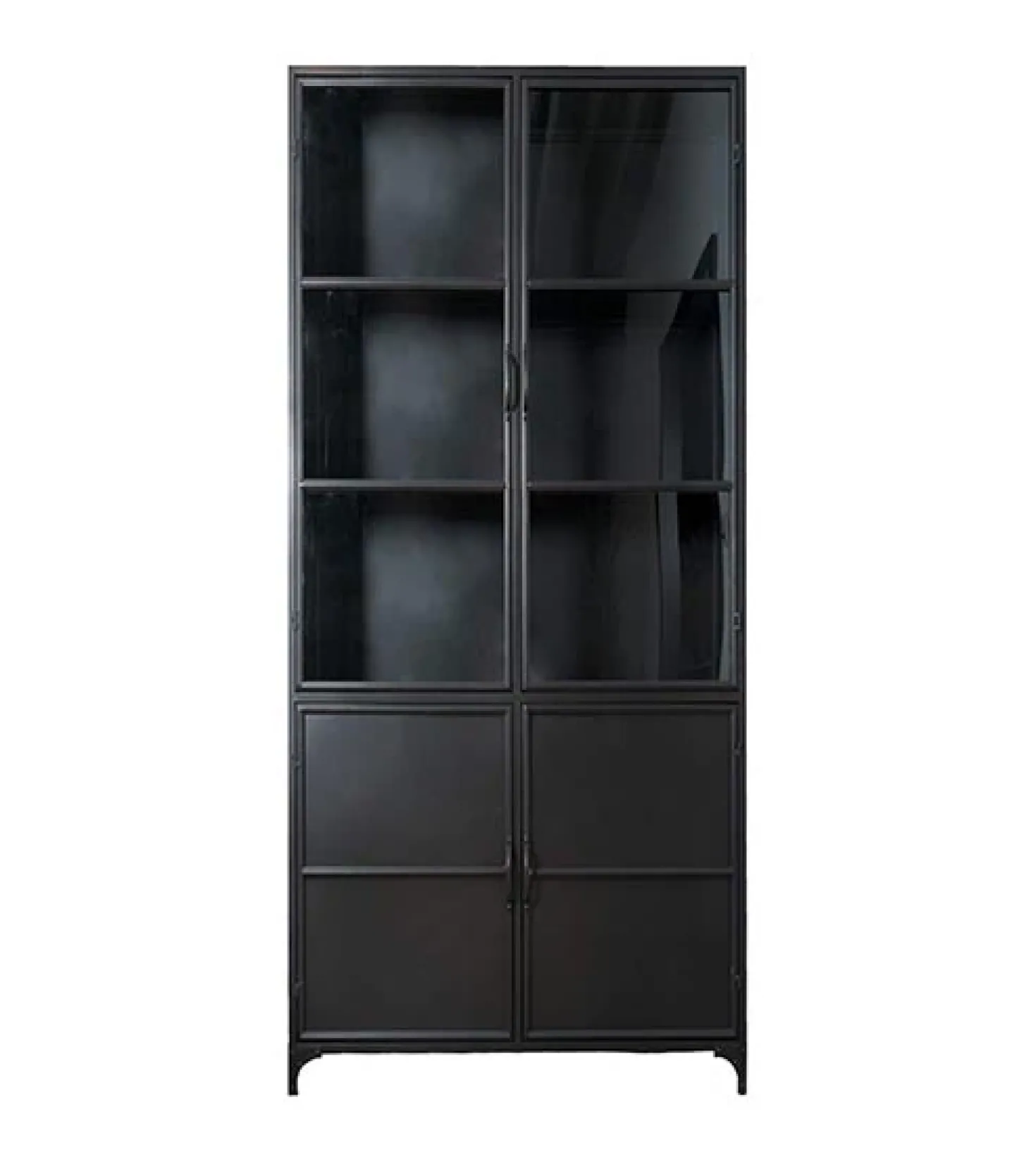 Romy vitrinekast industrieel zwart 80cm