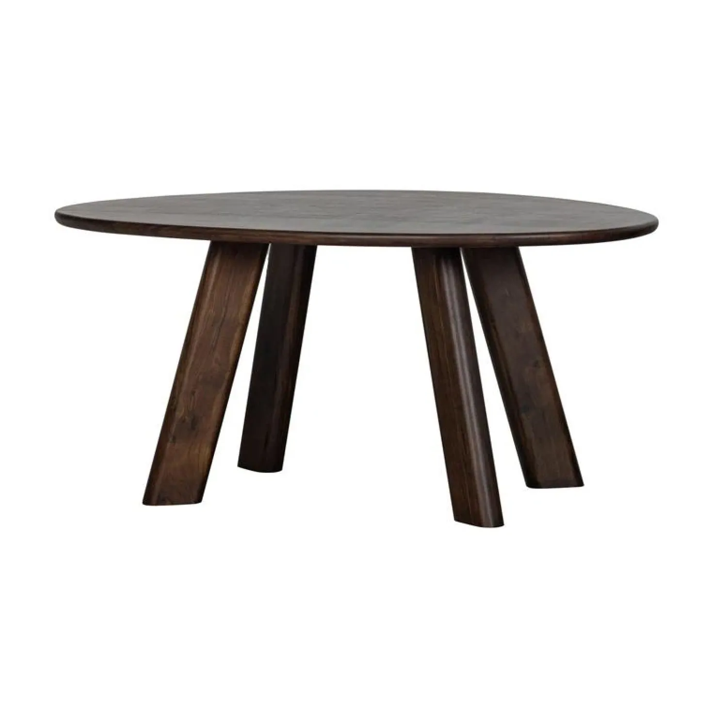 Roundly Eettafel organisch Mangohout Walnoot 160cm