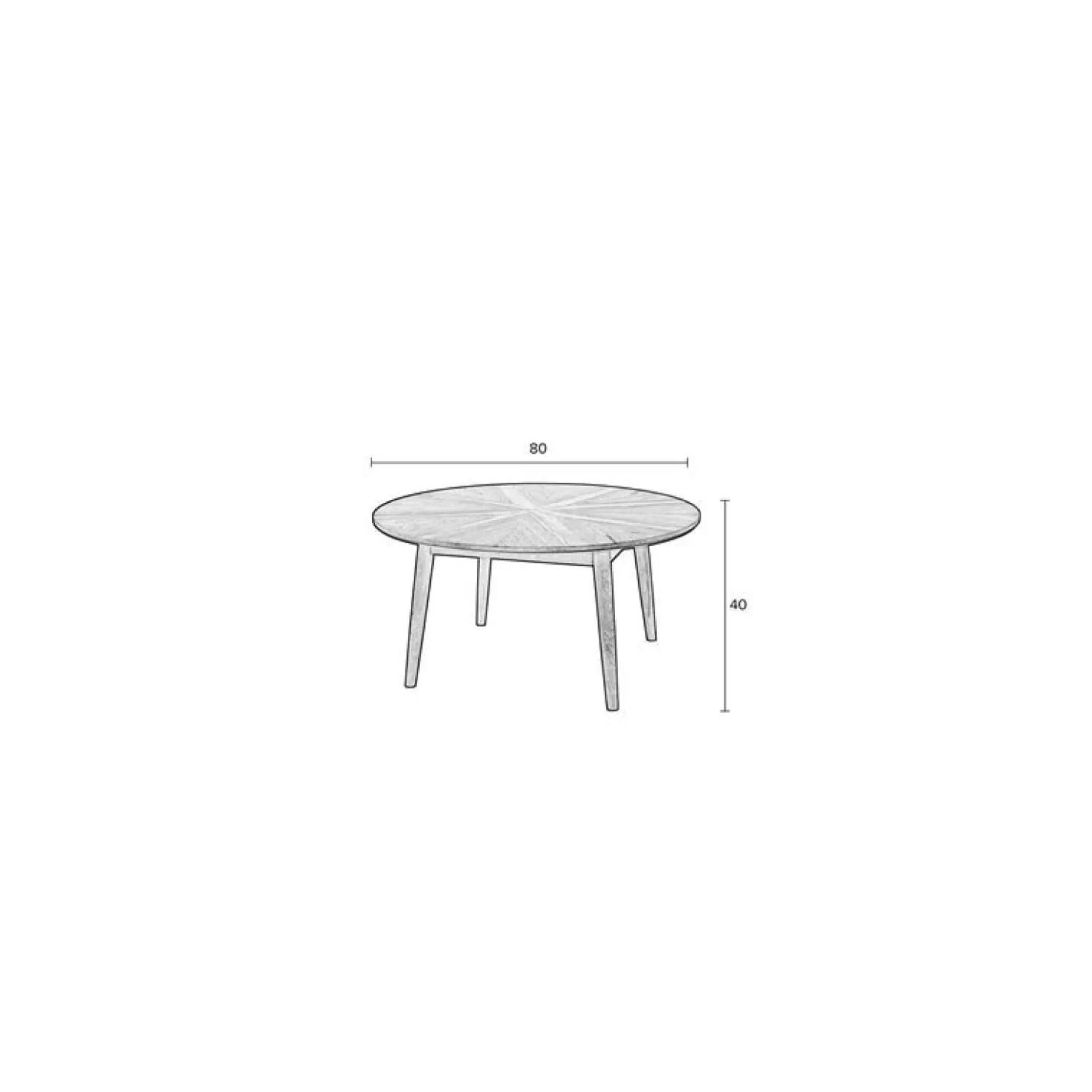 Salontafel Fabio Rond Eikenhout 80cm