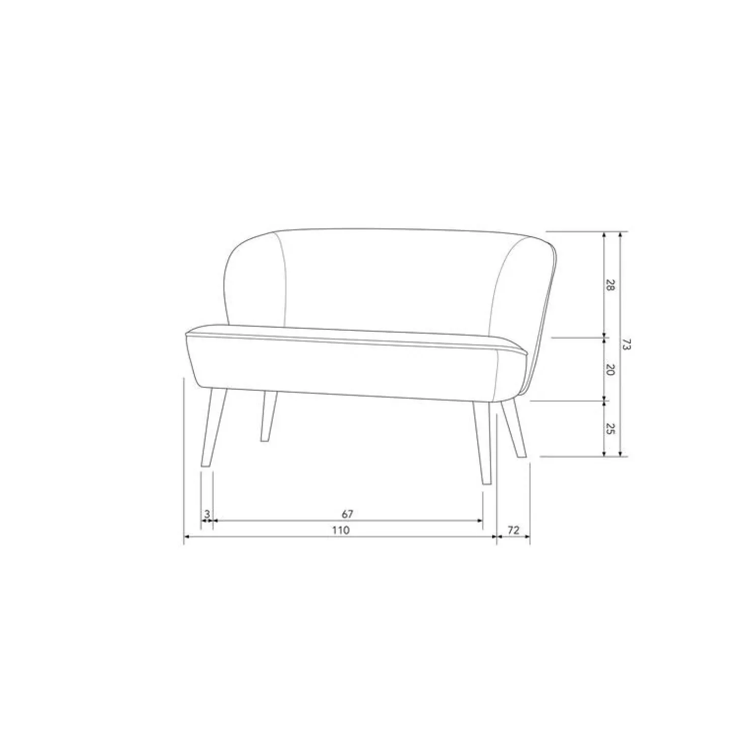 Sara Bankje Boucle Creme 110cm