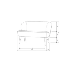 Sara Bankje Velvet Warm Groen 110cm