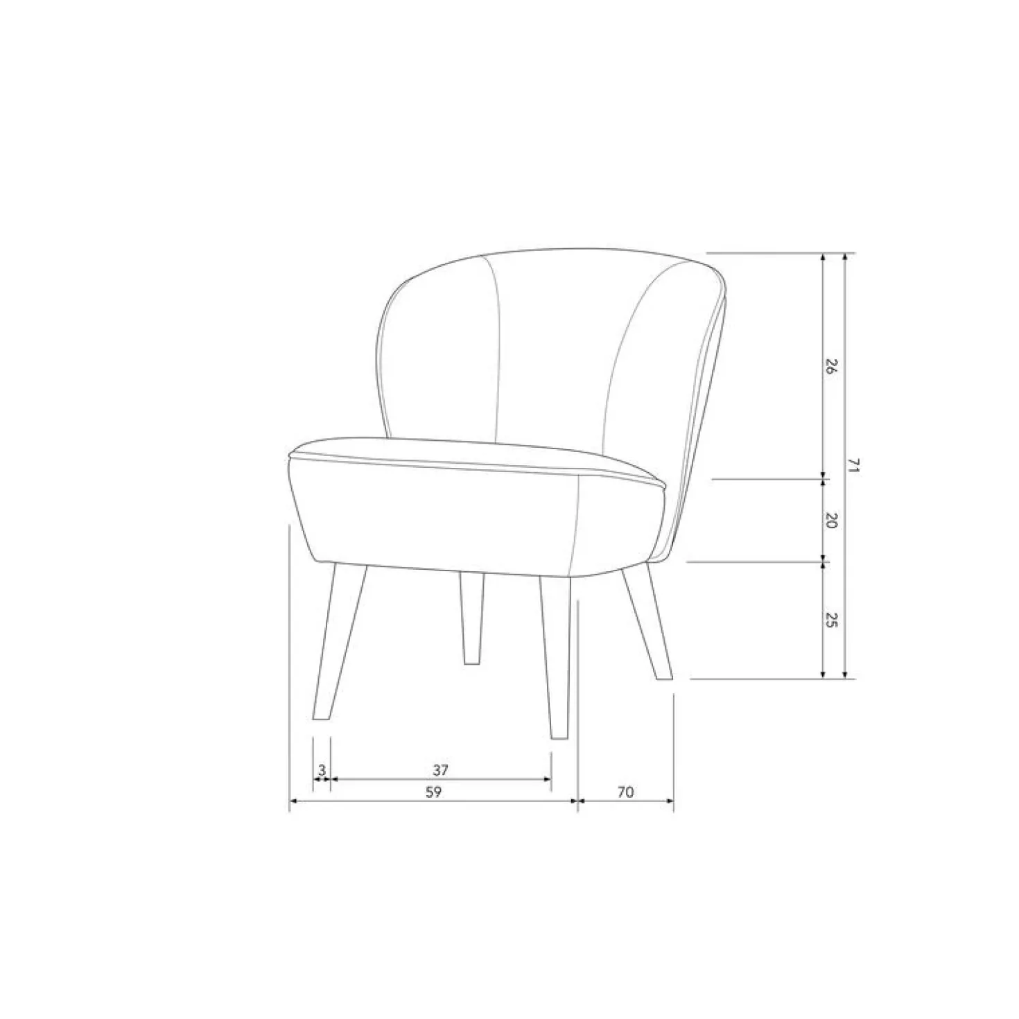 Sara Fauteuil Teddy Zand