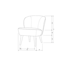 Sara Fauteuil Velvet Oker