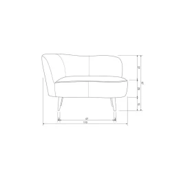 Sara Lounge Fauteuil Links Velvet Oker 112cm