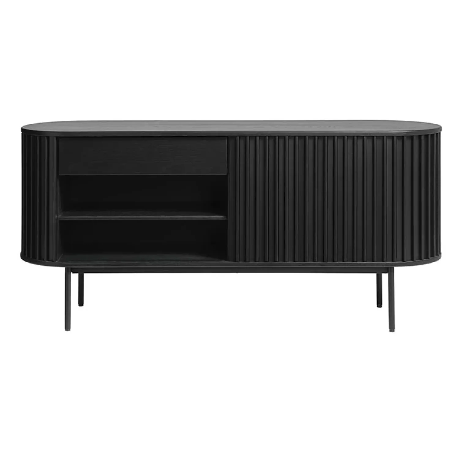 Sarita dressoir zwart eikenhoutfineer 160cm
