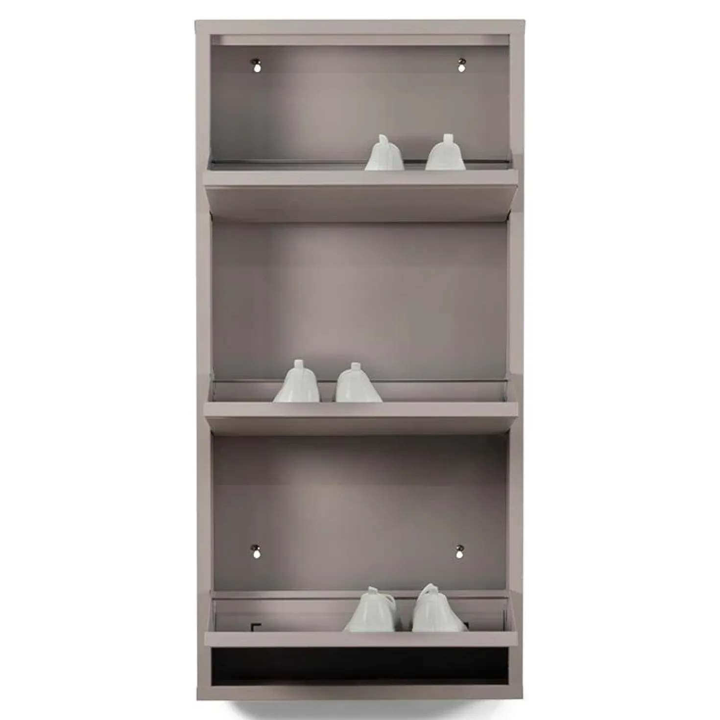 Schoenenkast industrieel Pippen (3 lades) – Taupe metaal