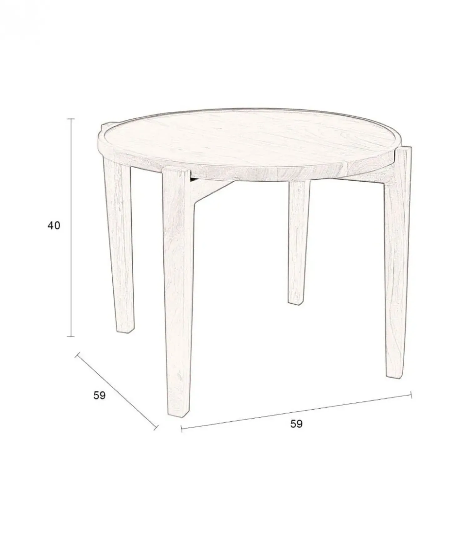 Shane Salontafel Hout 59cm