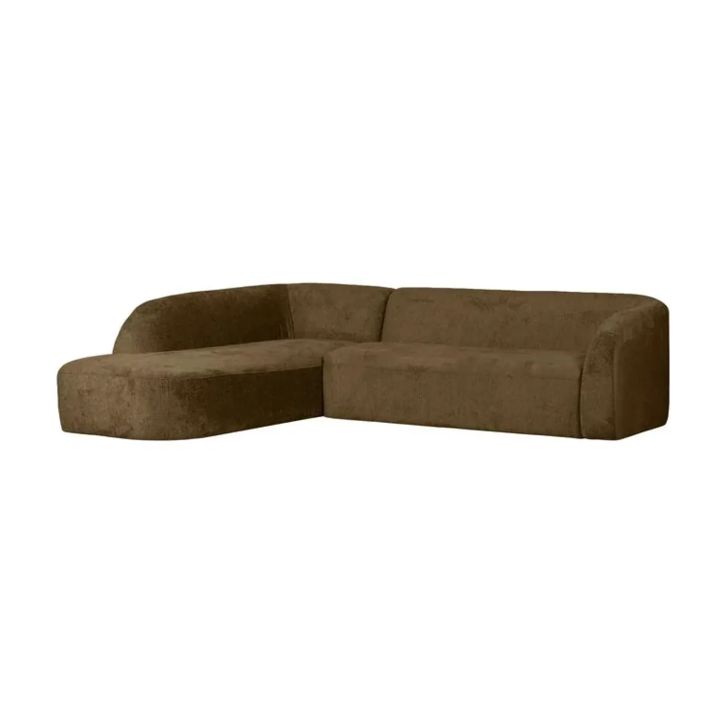 Sloping Hoekbank Links Structure Velvet Brass