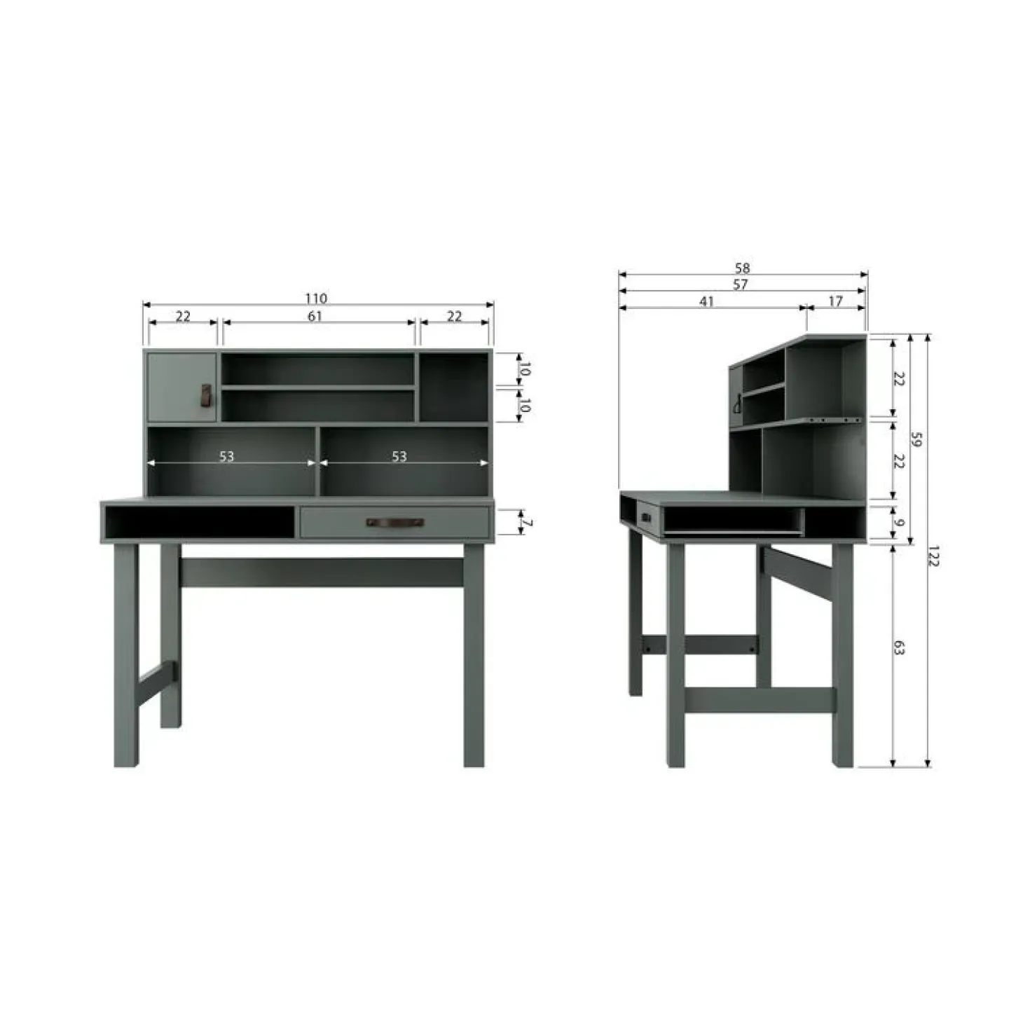 Stage Bureau Grenen Soap 110cm