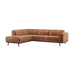Statement Hoekbank Links Chenille Velvet Terra
