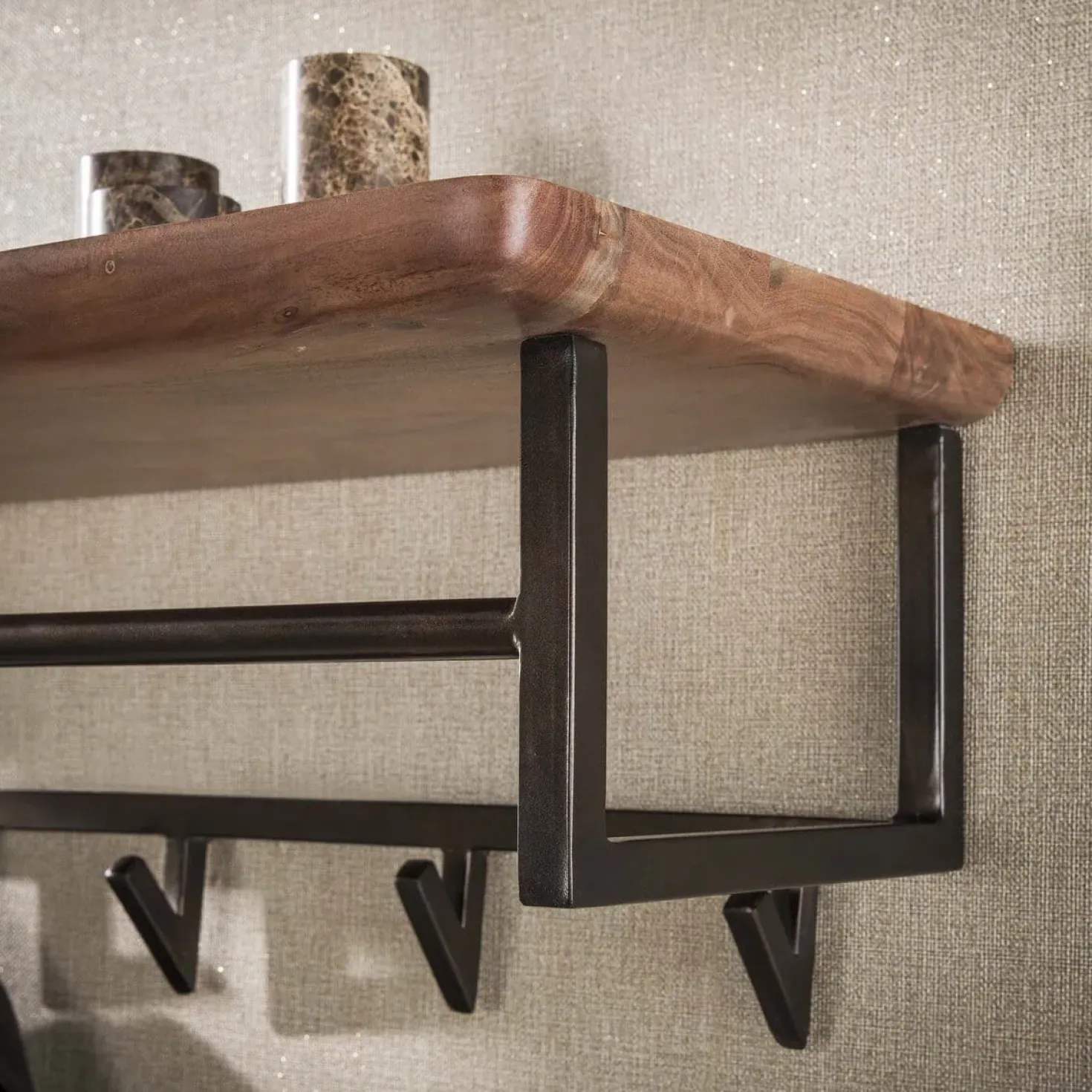Stockton Kapstok met stang 6 haken Bruin 100cm
