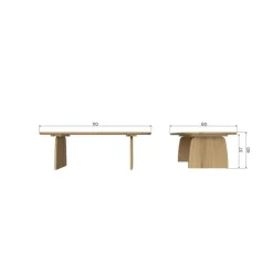 Tablo Salontafel organisch Eikenhout naturel 110cm