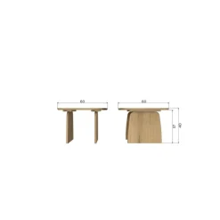 Tablo Salontafel organisch Eikenhout mystic brown 60cm