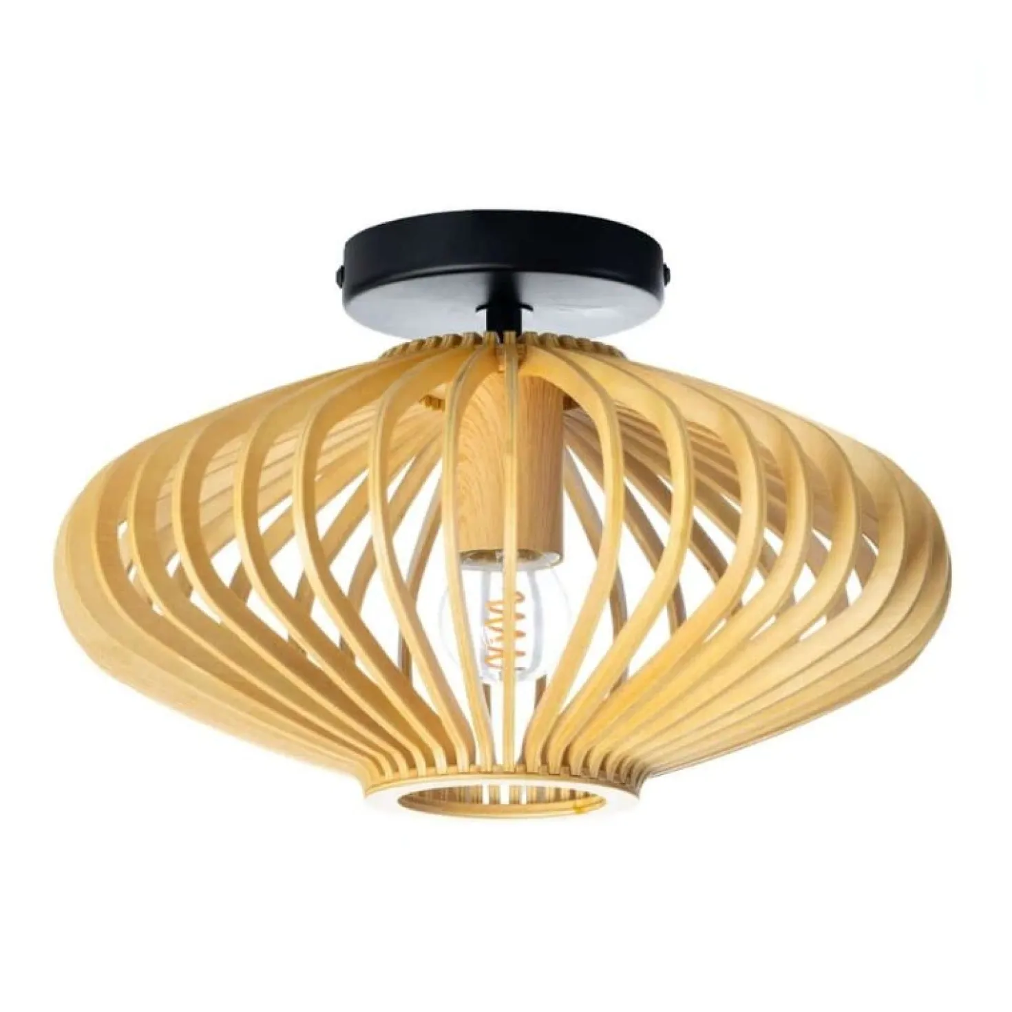 Tess 1-lichts plafondlamp hout 30cm