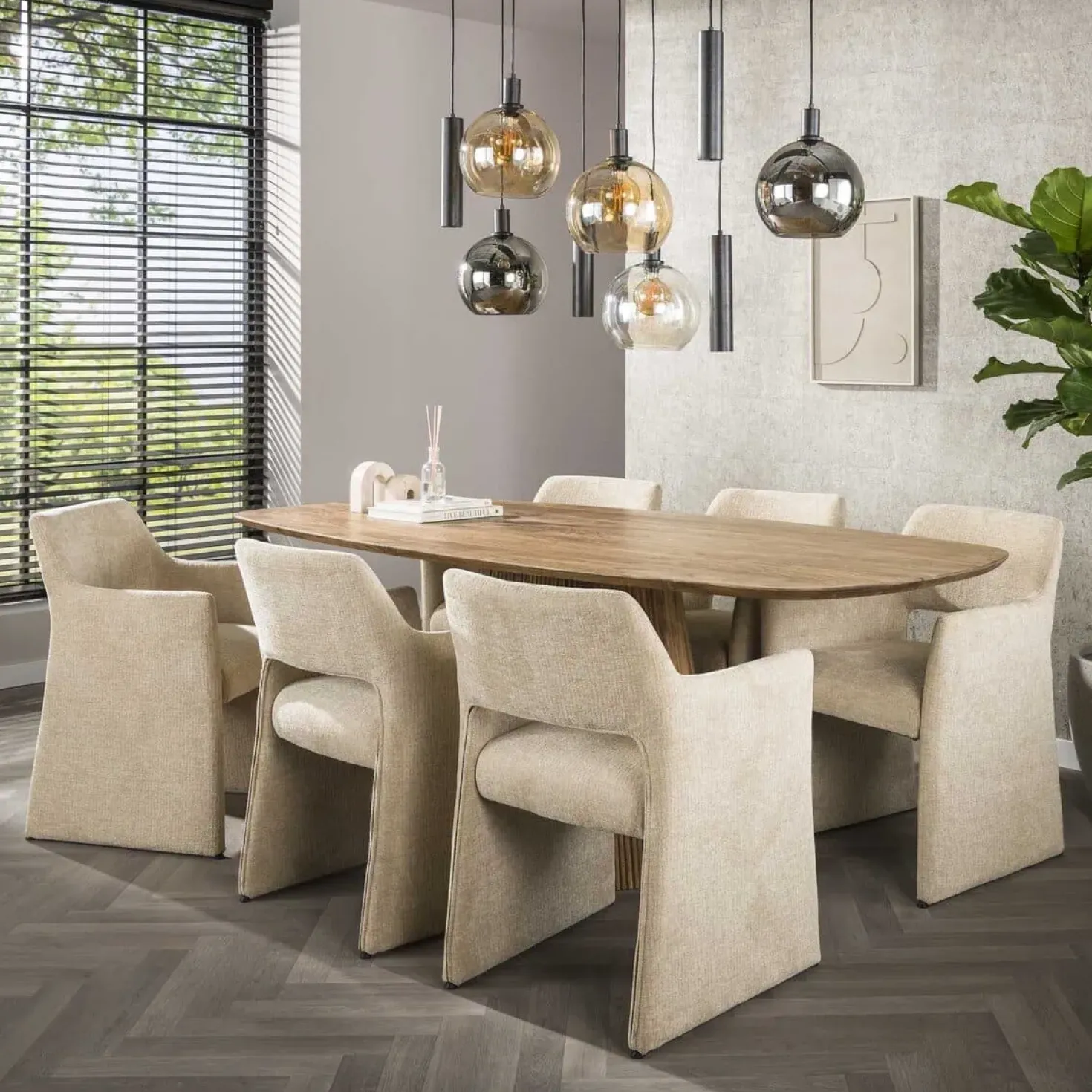 Tessio 9-lichts Hanglamp Multikleur glas