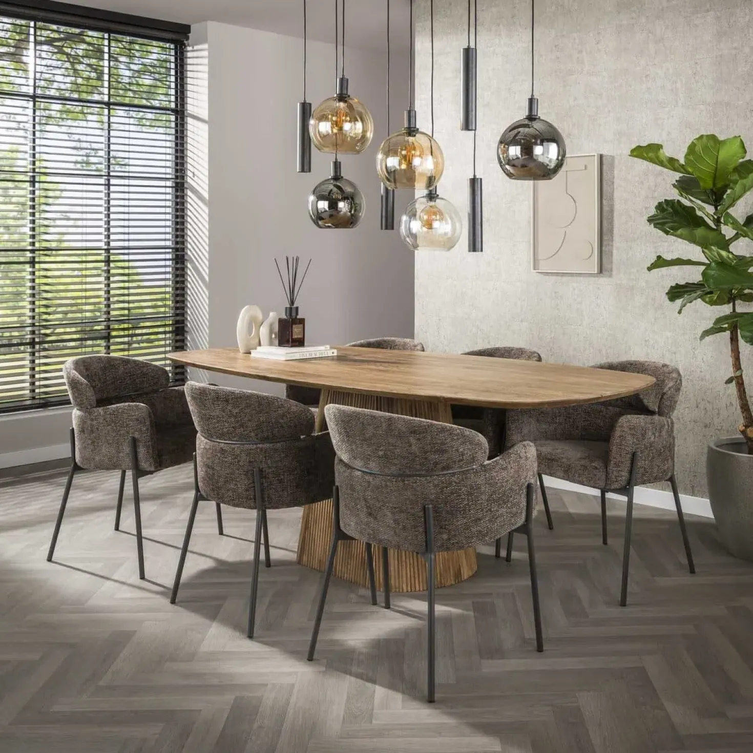 Tessio 9-lichts Hanglamp Multikleur glas