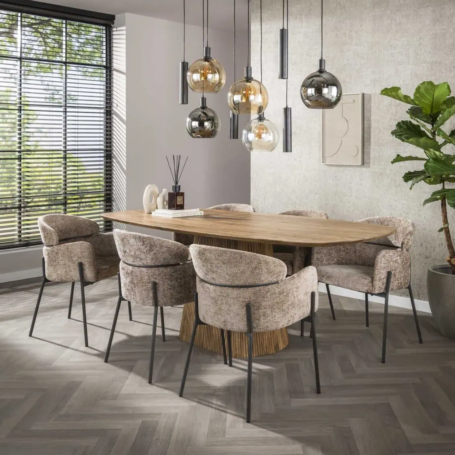 Tessio 9-lichts Hanglamp Multikleur glas