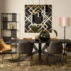 Tiago Eettafel met spinpoot rechthoek acacia hout naturel 180×90