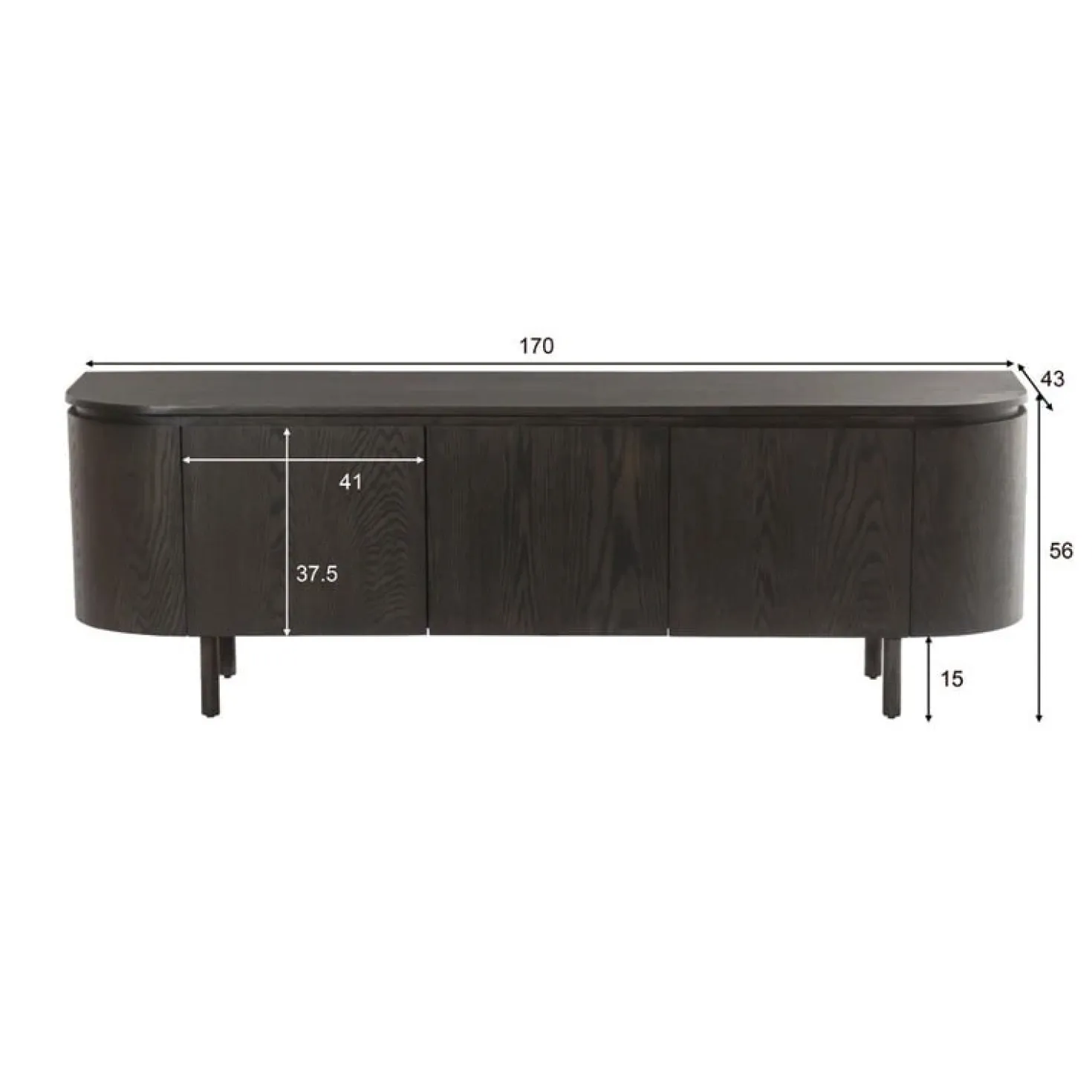 Tobago Tv meubel Espresso eiken 170cm