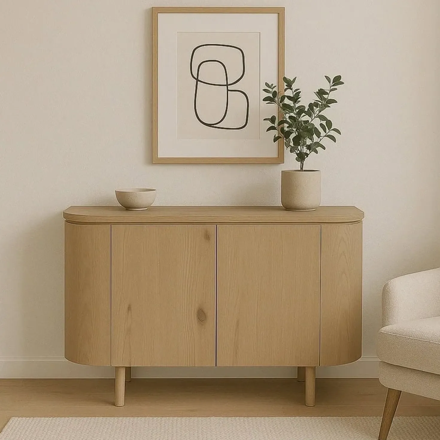 Tobago Wandkast laag naturel eiken 115cm