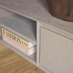 Tony Zwevend Tv meubel Taupe Mangohout 240 cm
