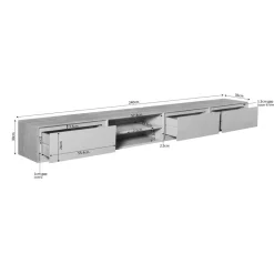 Tony Zwevend Tv meubel Walnoot Mangohout 240 cm