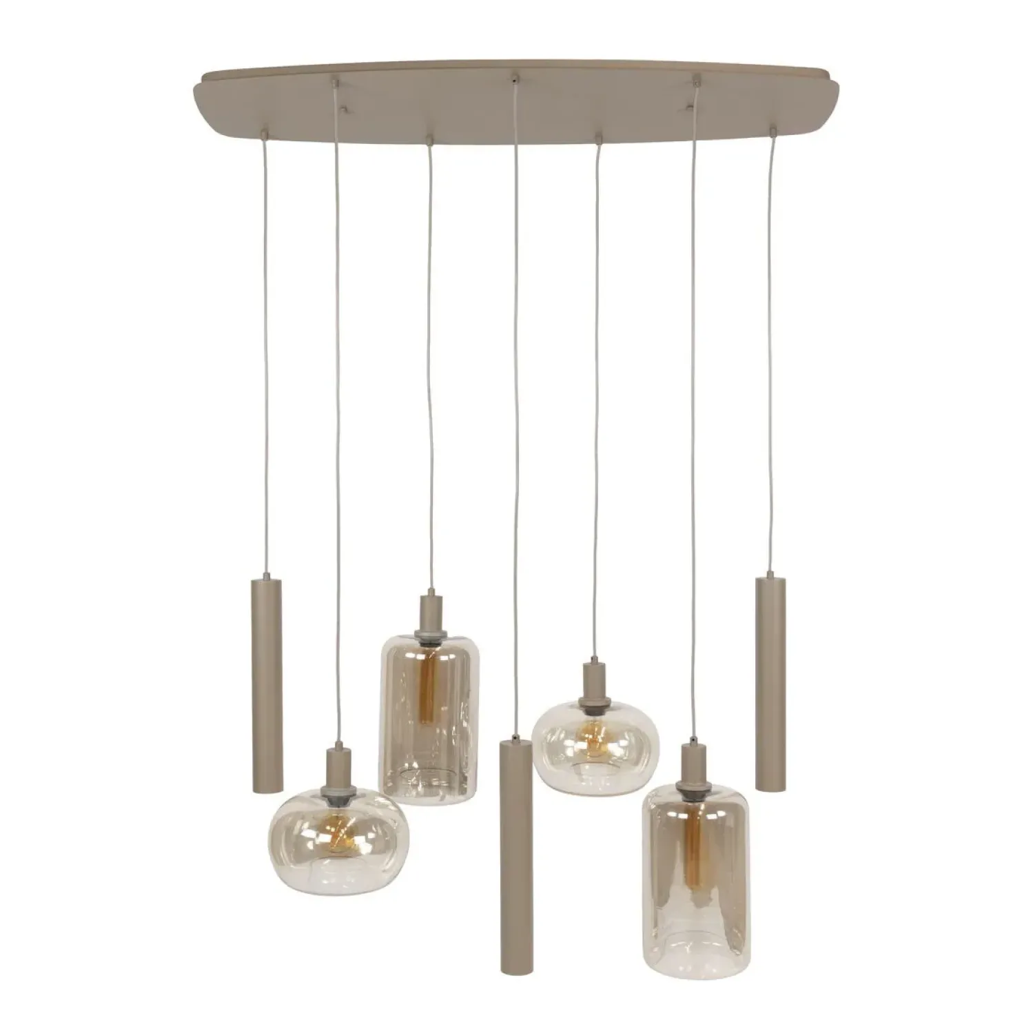 Tulsa 7-lichts Hanglamp Beige