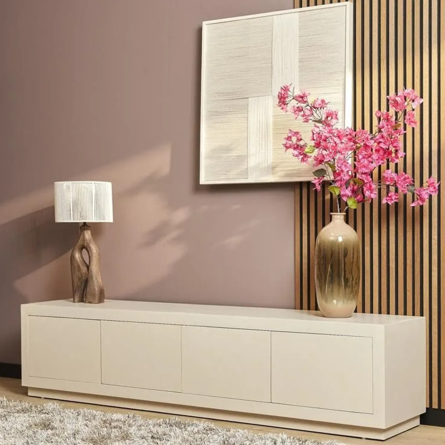 TV meubel Dortmund mangohout zand 200cm