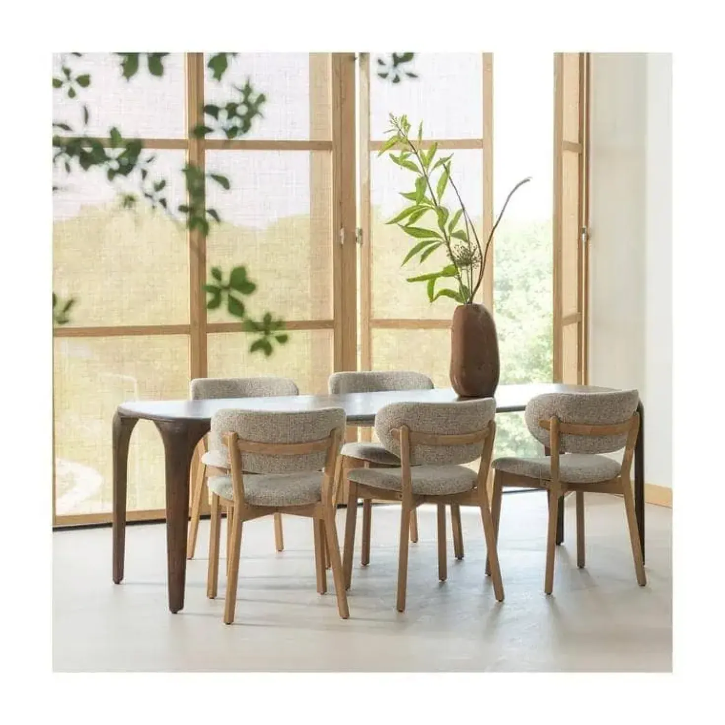 Udar Eetkamerstoel naturel met houten frame naturel