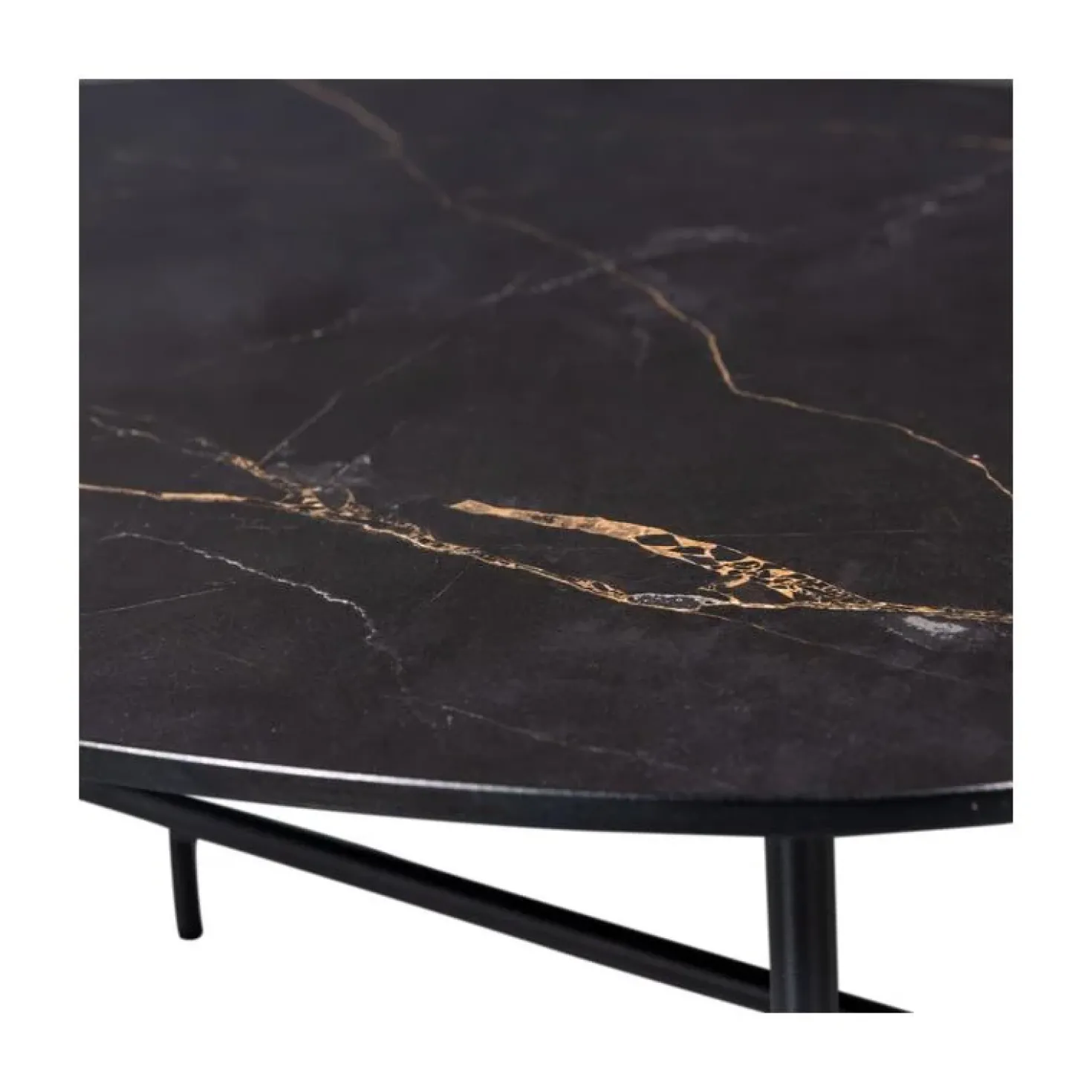 Vajen Salontafel organisch Zwart Marmerlook 80cm
