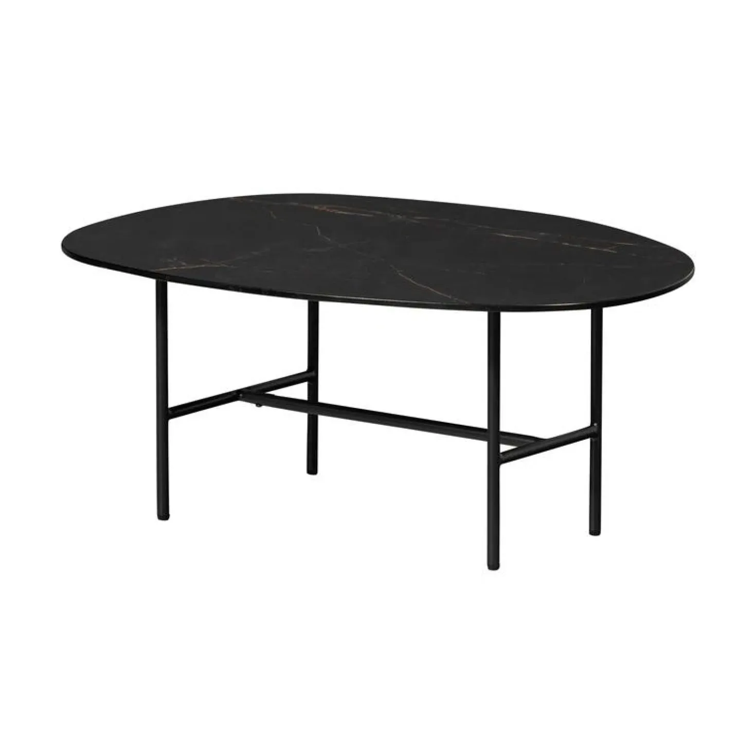 Vajen Salontafel organisch Zwart Marmerlook 80cm
